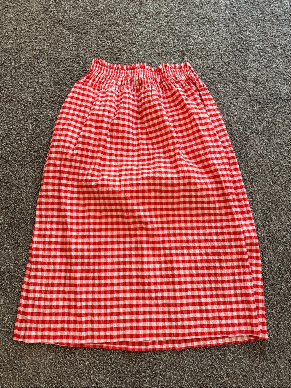 Universal Thread Red and White Gingham Midi Skirt